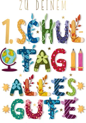 Produktbild von CACTUS Schulanfangs-Grußkarte "Schulstart"