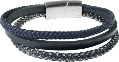 Produktbild von "Niilo" Armband aus Kunstleder mit Edelstahlelementen, 19 cm und 21 cm