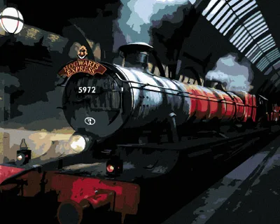 Immagine prodotto di Zuty - Dipingere con i numeri - IL TRENO DI BRADAVICA DI NOTTE (HARRY POTTER), 40x50 cm, senza cornice e senza tela
