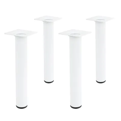 Produktbild von Amig Rundes Möbelbein aus Stahl, robust und vielseitig, inklusive Schrauben, modernes Design, für Tische und Sofas, weiß, 30 x 200 mm, Metall