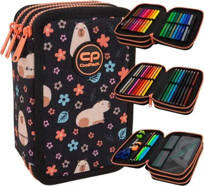 Produktbild von CoolPack | Federmäppchen Jumper 3 - Capybara - 3 Fächer - Vollausstattung - Langlebig und stylisch