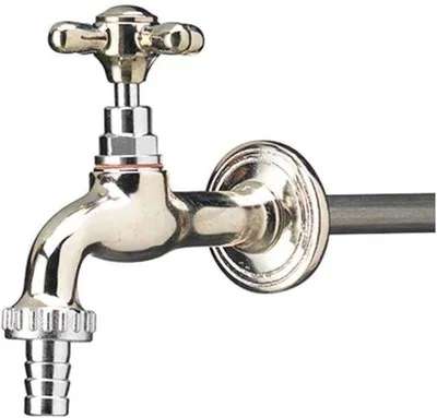 Produktbild von Gartenbrunnen, verchromtes Messing – Messing – elegantes Design – perfekt für Ihren Garten