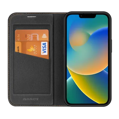 Produktbild von Dux Ducis Skin X2 Magnet Flip-Hülle für iPhone 14, schwarz