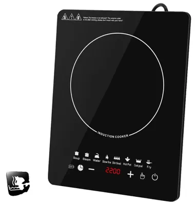 Zdjęcie produktu dla Płyta indukcyjna, moc 2200 W, wymiary 23 x 30 x 5 cm, panel dotykowy, kilka ustawień temperatury, zabezpieczenie przed przegrzaniem