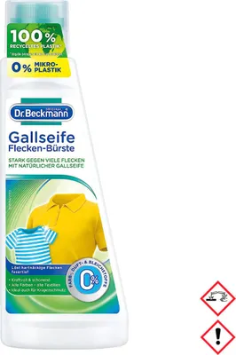 A bottle of Dr. Beckmann Gallseife Flecken-Bürste stain remover.
