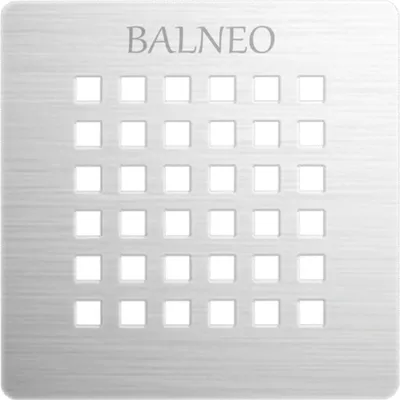 Obrázok produktu pre Balneo kryt na odtok sprchy, štvorcový, INOX strieborný, nerezová oceľ, 13,2 x 13,2 cm