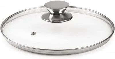 Produktbild von Glasdeckel mit Edelstahlknopf - 18 cm