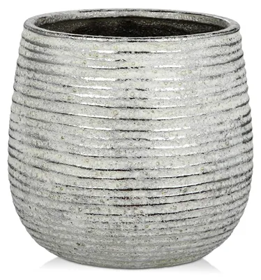 Image de Pot de fleurs en céramique doré avec trou de drainage