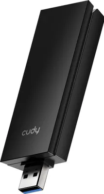 Produktbild von Cudy WU5400, Kabellos, USB, WLAN, Wi-Fi 6E (802.11ax), 2402 Mbit/s, Schwarz