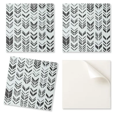 Productafbeelding van Zelfklevende vinyltegels met een opgedrukt pijlpatroon, 20 x 20 x 20 cm