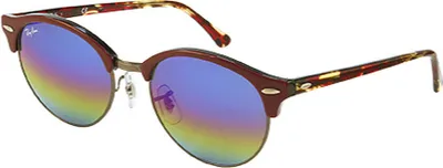 Produktbild von Ray-Ban CLUBROUND MINERAL FLASH LENSES, Erwachsener, Uni, Rund, Rot, Nicht-polarisierte Linse, Azetat
