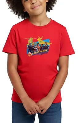 Produktbild von Spreadshirt Feuerwehrmann Sam™ Pontypandy Air Rescue Kinder T-Shirt, 110/116 (5-6 Jahre), Rot