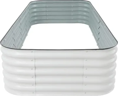 Image de Kit de jardin avec bac surélevé - Jardinière en métal, 43 cm de haut - Plate-bande modulaire 14 en 1 - Bac de culture extensible - Pour légumes et fleurs