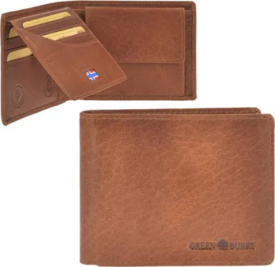 Zdjęcie produktu dla Skórzany portfel Greenburry House of Norway z ochroną RFID 12 cm