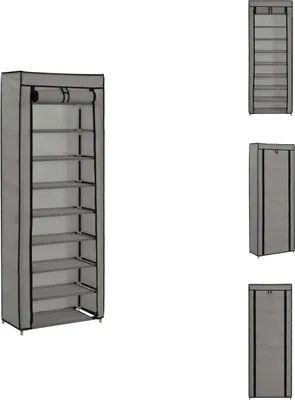 Obrázok produktu pre vidaXL Botník s krytom sivý 57 x 29 x 162 cm látka - Regály a skrine na topánky