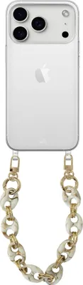 Produktbild von Marble Creme Transparant Cord Hülle - Short Cord  - Kompatibel mit iPhone 17 Pro