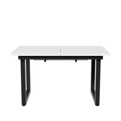 Produktbild von Flieks Esszimmertisch Rechteckig, Küchentisch Esstisch Ausziehbar, Holztisch Bartisch Stehtisch mit Metallbeinen, 140/180x80x75cm, Weiß