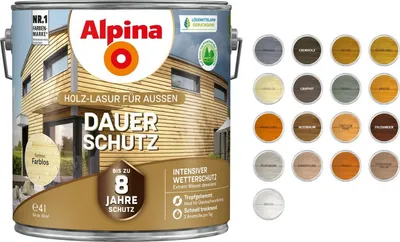 Produktbild von Alpina Dauerschutz Lasur eiche 0,75L