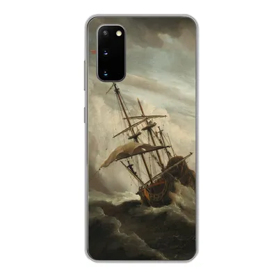 Produktbild von MuchoWow® Handyhülle Schutzhülle Hülle für Samsung Galaxy S20 Ein Schiff auf offener See während eines Sturms - Gemälde von Willem van de Velde Silikon Softcase Handy Hülle - Bild