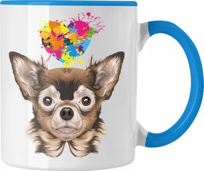 Produktbild von Trendation - Chihuhahua Mama Besitzer Tasse Kaffee-Becher Geschenkidee Frauchen Herrchen Herz (Blau)