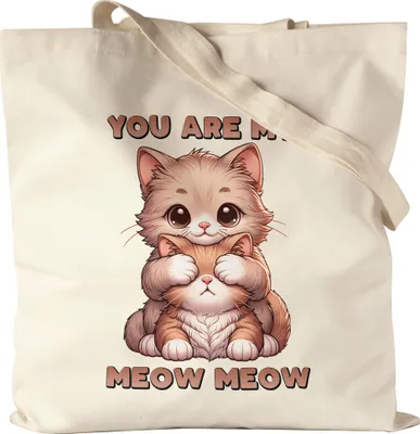 Produktbild von You Are My Meow Meow Süße Katzen Jutebeutel Cat Mom Dad Paar Geschenk