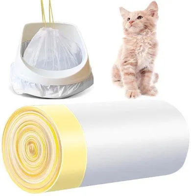 Immagine prodotto di 20 sacchetti per trasportini per gatti, 95x45 cm, con cordoncini, facilmente sostituibili, impermeabili