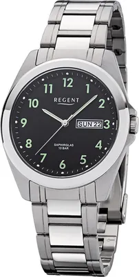 Produktbild von Regent Metall Herren Uhr F-1186 Analog Armbanduhr silber Metallarmband D2URF1186