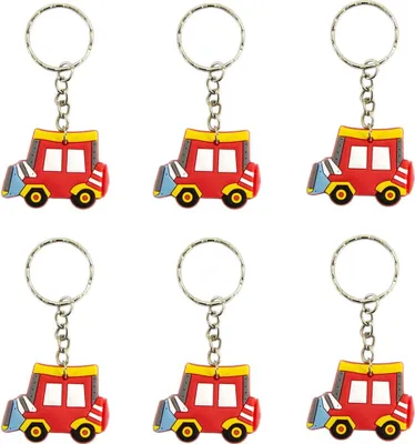 Produktbild von Oblique Unique 6x Schlüsselanhänger Auto Anhänger Kinder Geburtstag Mitgebsel - rot
