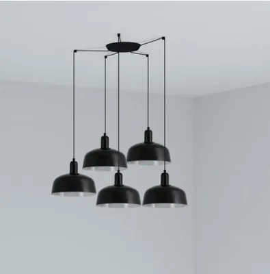 Image de TATAWIN M Lampe à suspendre 5 lumières Noir 20340-120-5L