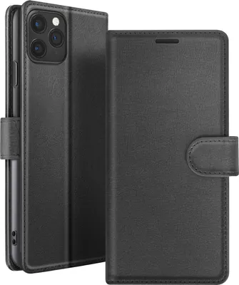 Produktbild von Zanaé, Klappetui iPhone 11 Pro mit Magnetverschluss & Kartenhalter, Schwarz