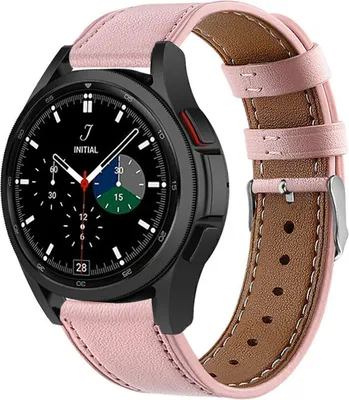 Produktbild von Strap-it Samsung Galaxy Watch 4 Classic 46mm Lederarmband (Rosa)