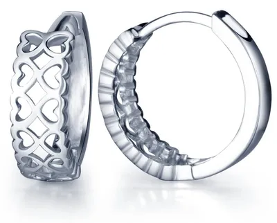 Produktbild von Unendlich U Ohrringe Silber 925, Creolen Herz Creolen, Mini Ohrringe für Damen M