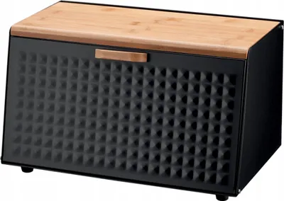 Produktbild von Brunbeste Emaille Brotdose Schwarz Bambusdeckel Metall