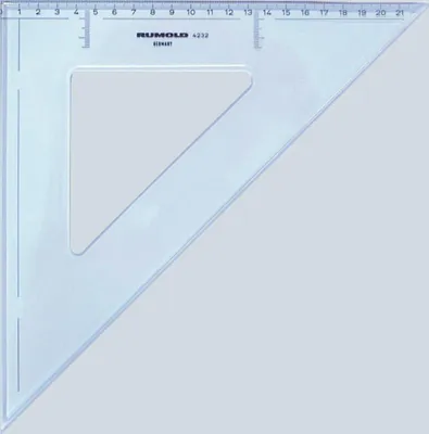Produktbild von Rumold Zeichendreieck 45°, 32 cm, mm-Teilung, hochwertiger Kunststoff,