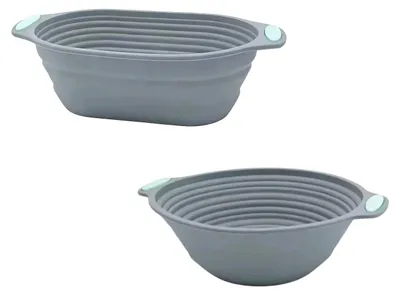 Gärkorb-Set aus Silikon, oval und rund, 2 Stück