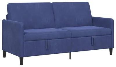 Image de Canapé vidaXL avec rangement, bleu police, 172 x 78 x 87 cm, polyester