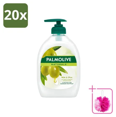 Productafbeelding van 20 x Palmolive Naturals handzeep Melk & Olijf - 500 ml - Voordeelverpakking - 20 stuks