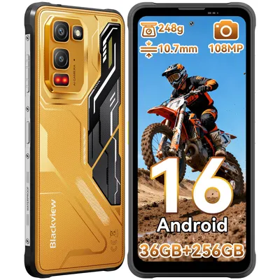 Image de 2026 Blackview FORT 5,248 g / 10,7 mm ultra-fin, 36 + 256 Go, Helio G100, Android 16, 6,78 pouces HD, 120 Hz, 108 Mpx, NFC, 700 nits, IP68 et IP69K, 5 000 mAh, recharge sans fil
