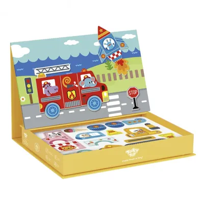Obrázek produktu pro Tooky Toy Montessori vzdělávací puzzle Magnetická krabička pro děti 80 ks.