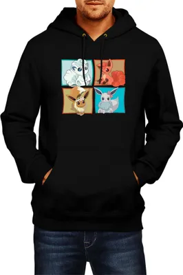 Obrázok produktu pre Pánska Mikina S Kapucňou Japan Manga Anime Comics Pokemon 018, Man S / čierna