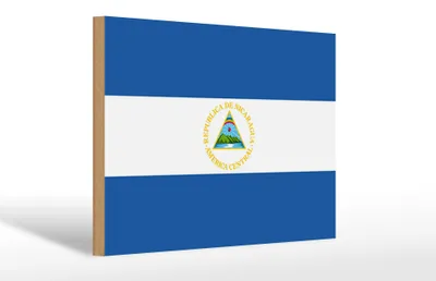 Produktbild von Holzschild Flagge Nicaraguas 30x20cm Flag of Nicaragua