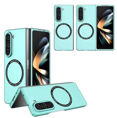 Produktbild von Für Samsung Galaxy Z Fold5 5G Magnet Magsafe Design Handy Tasche Hülle Etuis Türkis
