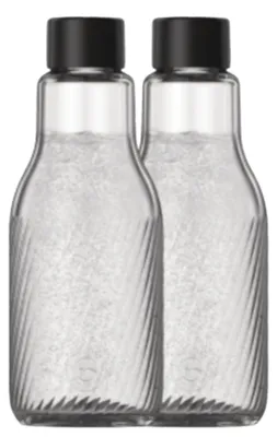 Produktbild von SodaStream 1047240490, Flasche, 0,95 l, Schwarz, Transparent, Glas, 2 Stück(e)