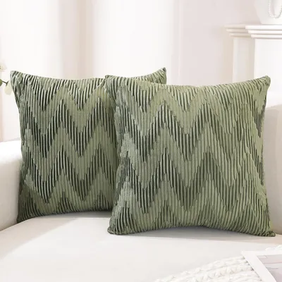 Zdjęcie produktu dla Zestaw 2 poszewek na poduszki z aksamitu, 60x60 cm, kolor: szałwiowy