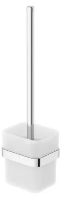 Produktbild von Lenz WC-Bürstengarnitur Aura in Chrom – Herausnehmbarer Glasbehälter