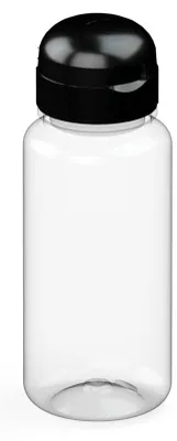 Produktbild von Robuste Tritan Trinkflasche 0,4 L transparent/schwarz, geschmacksneutral, auslaufsicher, mit kindgerechtem Verschluss