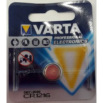 Produktbild von Varta Batterien Knopfzelle CR1216, 1 Stück, Lithium Coin, 3V, kindersichere Verpackung, für elektronische Kleingeräte - Autoschlüssel, Fernbedienungen, Waagen, Einwegbatterie, CR1216, Lithium, 3 V, 1 Stück(e), 27 mAh