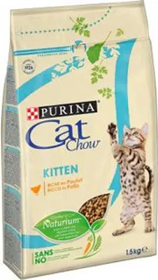 Produktbild von Purina Cat Chow Kitten, Kätzchen, Huhn, 1,5 kg, Vitamin B,Vitamin E, Allgemeiner Gesundheitszustand, 40%