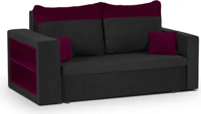 Produktbild von 2-Sitzer-Sofa mit Schlaffunktion PABLO1 - Schwarz/Fuchsia