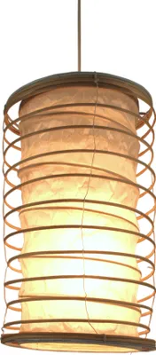 Produktbild von Faltbarer Lampenschirm/Deckenlampe/Deckenleuchte Malai 50, Handgemacht in Bali, Baumwolle - Natur, Weiß, Rattan,Papier, 50*25*25 cm, Asiatische Lampenschirme aus Papier & Stoff